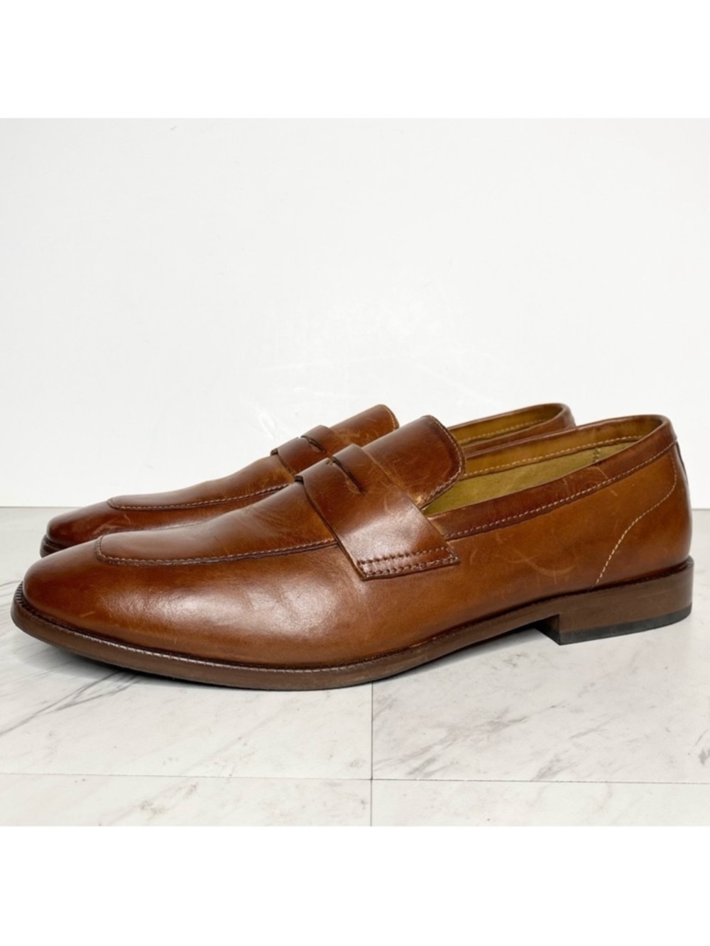 Steve Madden Darlton Cognac Leather Men’s Penny Loafer 10D